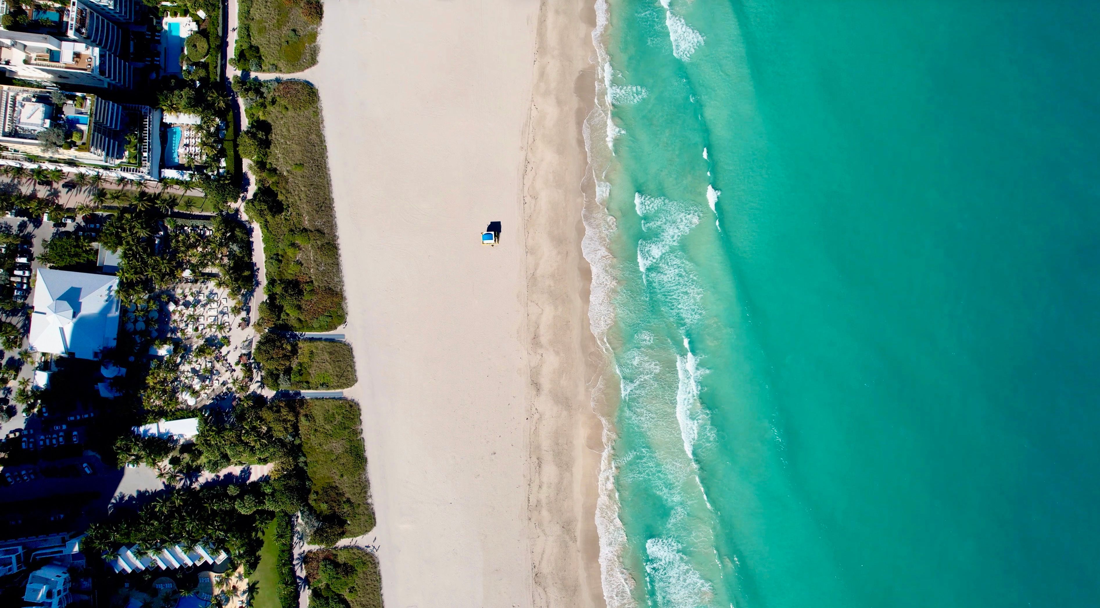 Aerial view of the South Florida coastline